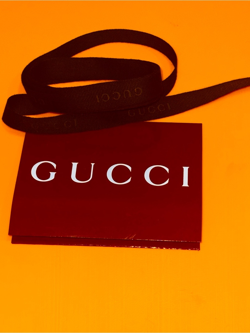 Gucci Black Ribbon 65 Long and Maroon Receipt Card Holder Authentic